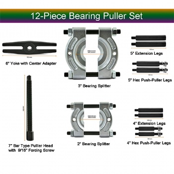  YOTOO Bearing Pullers Set 5 Ton Capacity, Bearing Separator Kit	